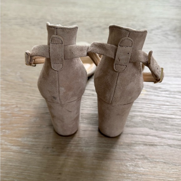 Vince Camuto women’s suede tan block heel open toe shoes sandals size 8 - Picture 4 of 9